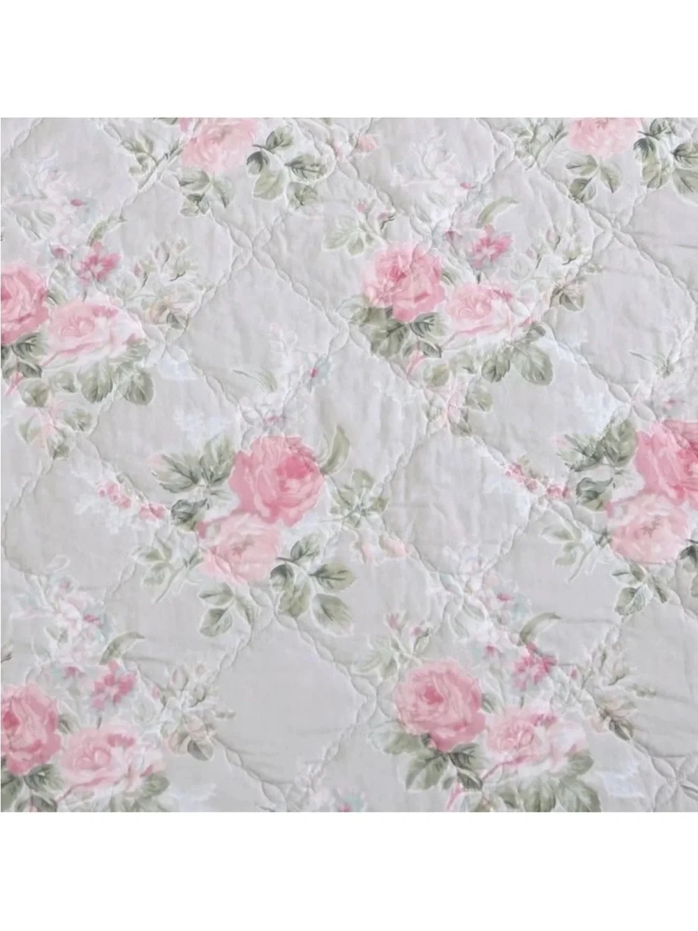 Laura Ashley ~ KING Melany Pink Rose Floral 3pc 100%Cotton Quilt Set Reversible